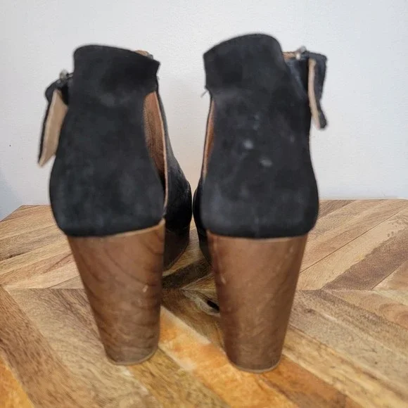 Free People Amber Orchard Boot Clog Black Leather Ankle Buckle Cut Out 9.5-10 - Picture 7 of 11